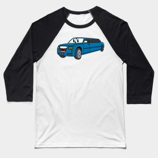 Cute happy blue Limousine cartoon car Baseball T-Shirt